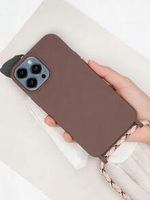 Móc khóa, dây đeo, ốp điện thoại hình quả táo đeo chéo có dây đeo, tương thích với iPhone 17/17 Pro/17 Pro Max/Apple Air 11, 13, 14 Pro Max, chống nước, chống sốc, chống rơi, chống trầy xước. - Cà phê nâu - Xem 5