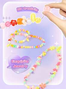 NEUSNEY DIY Beaded Necklace & Bracelet Craft Kit, Creative Jewelry Making Supplies, Children's Toy Set, Gift For Girls, Birthday Present (Some Accessories Are Randomly Included, Cannot Be Specified) - Multicolor - View 9