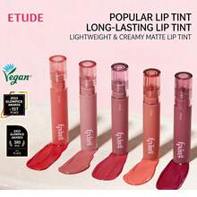 伊蒂之屋 (ETUDE) 定妆唇釉 - 水彩哑光唇彩，保湿持久定妆配方，防水耐用，韩国纯素认证，柔焦液体唇膏 - 01 Analog Rose - 查看 6