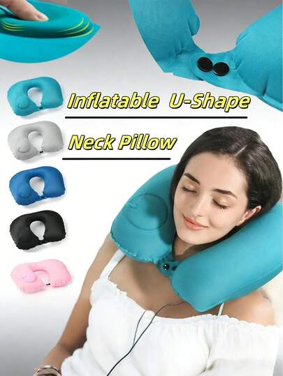 Inflatable Neck Pillow: Ideal For Air Travel, This Lightweight And Portable Neck Support Pillow Is Designed To Contour The Neck Curve, Providing Comfortable Support And Relieving Neck Pressure, Making It Great For Outdoor Adventures, Camping Trips, And Office Use.