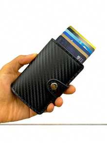 Ví đựng thẻ tín dụng chống trộm, hộp đựng thẻ bật lên bằng hợp kim nhôm, ví mini, ví đựng thẻ du lịch thiết yếu, ví đựng hộ chiếu có khóa bấm. - Nhiều màu - Xem 2