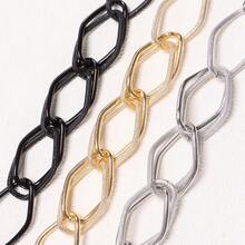 1 pieza Cadena de cintura de metal grueso de moda, cinturón de cadena gruesa y versátil de geometría para mujeres - Plateado - Ver 5