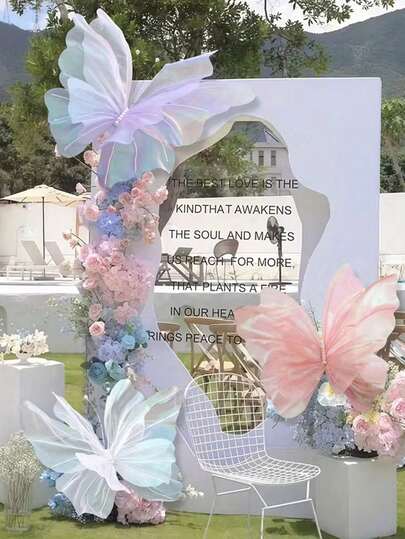 Large Silk Artificial Butterfly, Giant Artificial Butterfly, Oversized Transparent Realistic Butterfly Decor, Large Silk Thread Butterfly, Suitable For Wedding Decoration, DIY Craft Realistic Butterfly, Photography Props, Suitable For Wedding, Birthday Party, Summer Gift, Beach, Back To School, School Supplies, Indoor Decor, Outdoor Garden Decor, Birthday Party Theme, Home Decor, Wreath Decor, Large Floral Arrangement, Tabletop Centerpiece, Mother's Day Gift