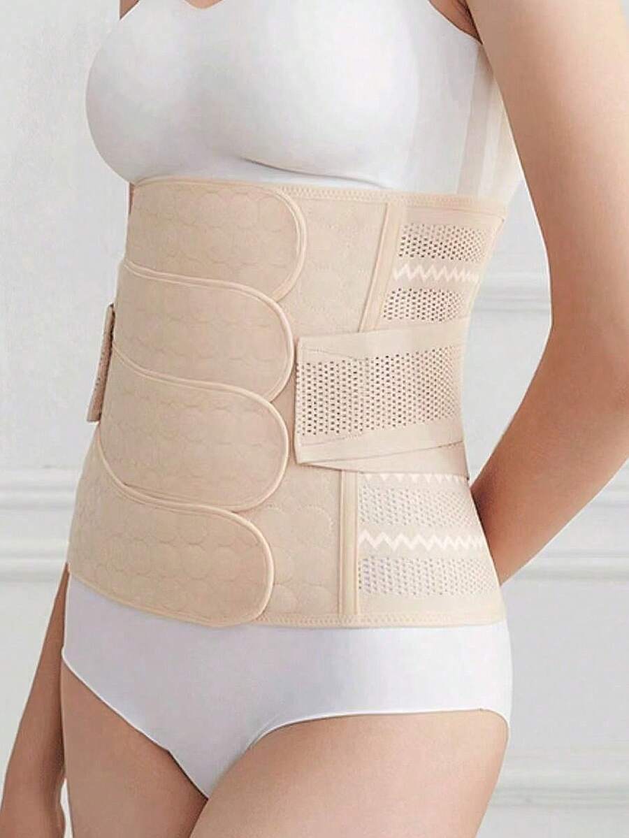 4pcs Women's Breathable Waist Trimmer Belt Slimming Waist Shaper - Apricot - View 1