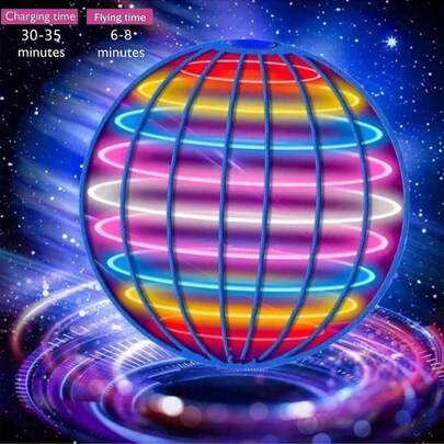 Flying Orb Ball Hand Controlled Mini Drone, Smart Induction Hover Ball With Auto Return Boomerang Effect, LED Light Floating Spinner Toy, Infrared Sensor Gesture Control For Stable Smooth Flight, Anti Collision Design