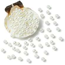 3mm - 12mm ABS Plastic 100 Pc ABS Plastic Faux Pearl Round Beads White - White - View 7