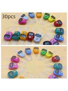 20pcs-30pcs Electronic Finger Counter/Ring-Shaped Manual Counter, People Flow Counter (Random Color), Minimalist Multi-Color Finger Counter, Ramadan Recitation Counter, Ramadan Prayer Counting Device - Multicolor - View 3