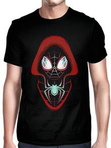 Adventure Themed Black Tee Casual Crew Neck Cotton Shirt, Mens Short, Mens Summer Outfits, Men's Summer Clothes, Summer Tops, Holiday Outfits, Summer Outfits Women, Summer Clothes Tween, Teen Girls Clothes Summer, Summer Clothes Teen, Matching Mother And Daughter Outfit, Miles Morales T-Shirt, Men's And Women's Sizes Designed Using Premium 100% Cotton That Provides Excellent Comfort For Regular Use, Perfect For Everyday Casual Wear, Light Outdoor Moments And Easy Matching For Adults And Kids. Fathers Day Gift, Gifts Specially Prepared For Fans, Gift For Kids, Friends And Family. - Black - View 8