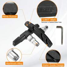 Bicycle V-Brake Pads Silent Brake Blocks Rubber Brake Pads Black 70mm 2.76in Non-Slip Wear-Resistant Durable Mountain Bike Accessories With Installation Tools - Multicolor - View 1