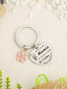 Grandma Keychain, Creative Grandparent's Day Gift, Casual, Cute, Elegant Zinc Alloy Keychain For Grandma, Mother's Day Gift - Silver - View 6