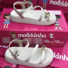 Molekinha Girls' Lightweight Comfortable Papete Sandals 26 To 36 Adjustable Buckle - 白色 - 查看 3