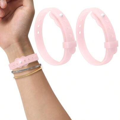2pcs Ergonomic Silicone Massage Wristband, Soft Adjustable Length, Portable For Air Travel, Cruise And Car