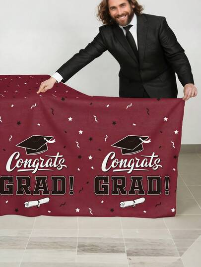 1 cái/6 cái Khăn trải bàn tốt nghiệp 2026, Trang trí tiệc tốt nghiệp, Khăn trải bàn chúc mừng tốt nghiệp cho Lớp năm 2026, Khăn trải bàn hình chữ nhật bằng nhựa gồm các yếu tố như mũ tốt nghiệp, bằng tốt nghiệp và pháo hoa trang trí cho tiệc tốt nghiệp 2026 và đồ dùng tiệc tùng, kích thước 54 x 108 inch (Đỏ, Xanh lá cây, Tím, Xanh dương, Cam, Nâu hạt dẻ)