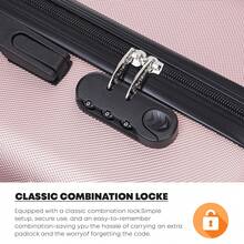 YONSLY 4-Piece Suitcase Set (16/20/24/28 Inch) With 4 Wheels, 360° Mesh Compartment, Combination Lock, Soft Rubber Handle, Large Trolley Suitcase, Carry-On Hard Shell Suitcase, Travel Suitcase For Business Trips, Holidays, And Family Trips - Rose Gold - View 6