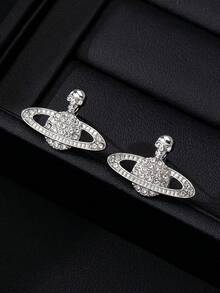 1 đôi/2 đôi bông tai đính đá hình đầu lâu và hành tinh thời trang, thanh lịch, thích hợp cho nữ giới đeo hàng ngày và làm quà tặng. - Nhiều màu - Xem 4