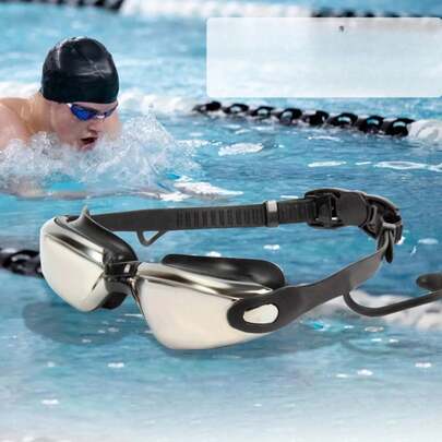 2 Stück Schwimmbrille, beschichtet, Anti-Beschlag & UV-Schutz, vergütete Taucherbrille mit Sehstärke, Silikon, Wasserdicht, für Erwachsene Herren & Damen, Wettkampf & Freizeitschwimmen