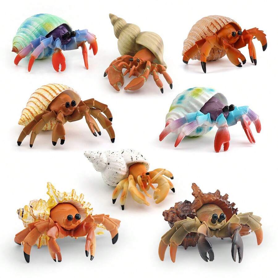1 buah Model Kepiting Simulasi Realistis, Model Kepiting Hermit & Hewan Laut yang Dilukis Tangan dan Mirip Asli untuk Dekorasi, Cocok untuk Edukasi & Pajangan - MultiWarna - View 1