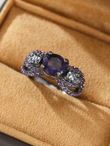 1枚哥特式恐怖骷髅戒指，男女皆宜，镶嵌合成立方氧化锆，适合作为派对配饰和日常服饰搭配。 - 戒指 - 查看 10