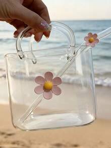 1pc High-Quality Handbag With Large Capacity Transparent Glass Cup, Suitable For Bars, Wine And Cocktail - Multicolor - View 6