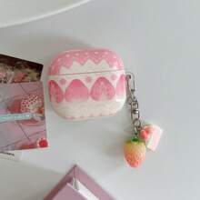 粉色草莓蓝牙耳机保护套，带吊坠，亚克力防摔保护壳，兼容苹果 1/2/3/4/Pro/Pro2/Pro3 - 粉色 - 查看 13