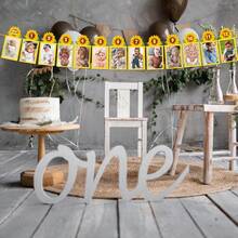 13 pièces Guirlande de photos de tournesol, décorations pour le 1er anniversaire de bébé garçons et filles, fournitures de fanions pour fête - Voir 7
