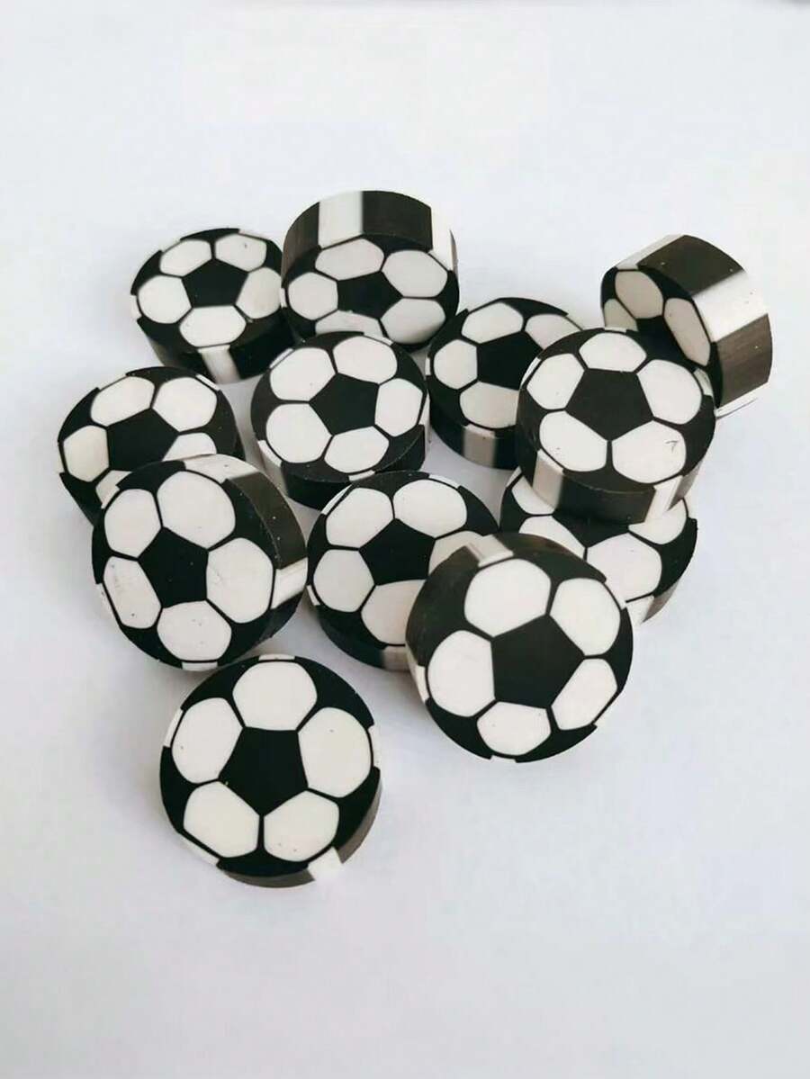 5个/10个装足球形橡皮擦，书写工具，课堂橡皮擦，日常办公文具，精美礼品，可爱卡通足球橡皮擦，学生适用 - A - 查看 1