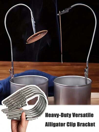1/3/5个装多功能重型鳄鱼夹支架，金属螺纹可弯曲夹，适用于各种工业应用，耐用铝合金结构，优质材料，金属夹，适用于办公室、家庭、实验室工具 - 适用于蚊香、便签、电缆 - 耐用铝合金结构，优质材料，多功能夹持，电缆管理，是办公人员的理想之选