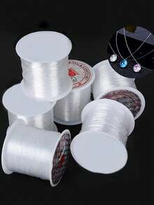 1 rulle klar nylonpärltråd 0,2 mm-0,8 mm, icke-elastisk kristalltråd för gör-det-själv-armband och halsbandssmyckenstillverkning - Transparent vit - Visa 3