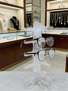1pc Sunglasses Storage Display Rack, Eyeglasses Organizer Holder Fits Up To 5 Pairs - Clear - View 3