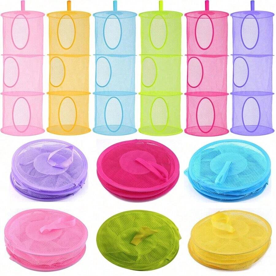 1pc Foldable Three-Layered Hanging Storage Basket,Back To School - Màu xanh lam - Xem 1