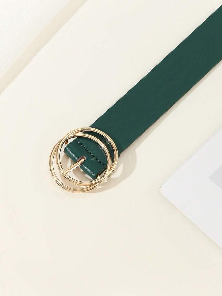 1 pieza Cinturón de mujer simple y elegante, versátil para verano, escuela, otoño, Halloween - Verde - Añade 3
