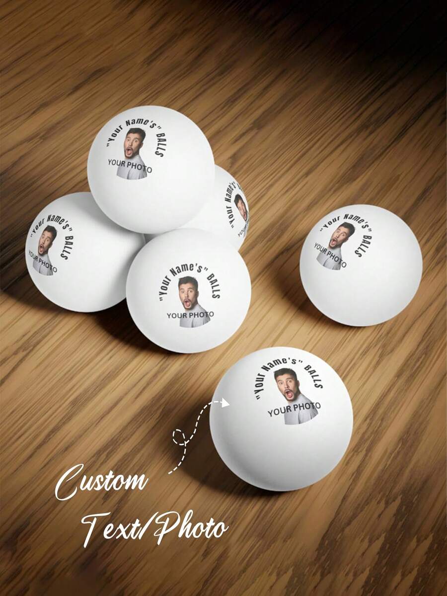 Bóng bàn tùy chỉnh, Bóng Beer Pong cá nhân hóa - Có thể tùy chỉnh với ảnh và văn bản - Phụ kiện Beer Pong vui nhộn, Bóng bàn cá nhân hóa, Quà tặng tiệc độc thân, Quà tặng phù rể - Nhiều màu - Xem 1