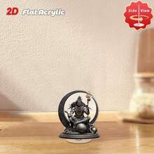 1 Bàn thờ thiền Shiva xoay phẳng 2D | Tượng thần Hindu bằng acrylic với đế sen, nốt nhạc, gậy ba mũi, thích hợp cho nhà cửa, văn phòng, phòng tập yoga - Trang trí tâm linh - A - Xem 9