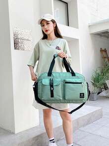 带干湿分离口袋的旅行包，带鞋仓的旅行包，商务旅行、健身、户外活动、学习用品、学生用品、度假用品、带鞋袋的过夜包 - 彩色 - 查看 11