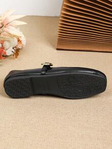 Giày Mary Jane đế mềm, kiểu dáng retro, cổ thấp, quai ngang, giày bệt đa năng cho nữ, thích hợp cho mùa xuân và mùa thu. - màu đen - Xem 7