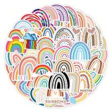 60 piezas Paquete de pegatinas de vinilo arcoíris - Duraderas, calcomanías para portátiles, botellas de agua, patinetas y talla grande - Diseños de dibujos animados vibrantes para scrapbooking y manualidades - Multicolor - Ver 7