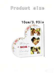 Customized Heart-Shaped Acrylic Decorative Item, Can Customize Photo Decorations To Capture Precious Moments With Parents, Personalized Decorative Item For Parents, Memorial Plaque For Mother's Day And Father's Day - Multicolor - View 7