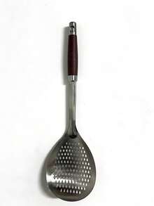 1pc Stainless Steel Large Slotted Spoon Strainer, Heat-Resistant Fine Mesh, Ergonomic Handle, Suitable For Frying Pan, Hot Pot, Baking, Durable Household & Restaurant Kitchen Tool - Multicolor - View 8