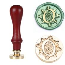 1 con dấu sáp Iris Series, có các chữ cái từ A đến Z, con dấu đơn kèm cán gỗ hồng mộc, kiểu dáng cổ điển, dùng cho quà tặng thủ công, niêm phong phong bì, thiệp chúc mừng ngày lễ, thiệp mời đính hôn/cưới, gói quà, không bao gồm sáp. - Bộ thư Iris - Xem 22
