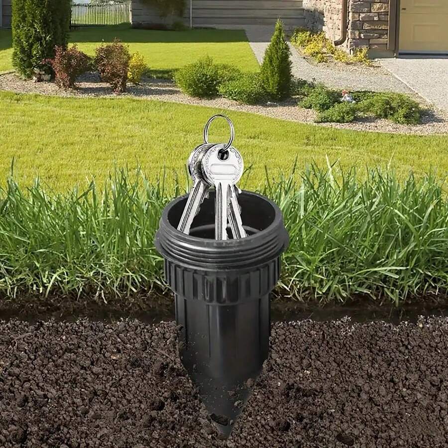 1pc Outdoor Sprinkler Head Key Holder, Simulation Sprinkler Design Hidden Key Box, Secure Key Storage Hider For Yard Lawn Patio Decoration - Key Storage - View 1