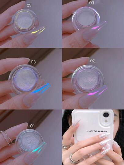 一瓶0.5克美甲魔镜粉，Y2K镜面天空主题月光粉/闪粉，打造迷人美甲，适合春夏旅行/女性/女孩/居家DIY美甲沙龙，专业美甲用品。