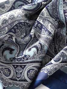 1pc Women's Elegant Paisley Print Scarf,  Satin Bandana Headscarf Shawl, Bohemian Style Suitable For Everyday Wear - 燕麥色 - 查看 6