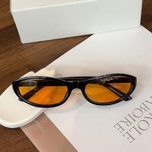 1 Pair Men's Fashion Acrylic Glasses, Street Hip-Hop Style, Brown Rectangular Frame, Suitable For Vacation, Outdoor Activities And Street Wear - Multicolor - View 6
