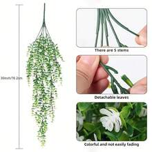 人造裝飾花卉，抗紫外線花束，餐桌與客廳裝飾，婚禮派對裝飾，人造塑料花 春夏情人節裝飾，塑料花，餐桌裝飾 - 白色 - 查看 5