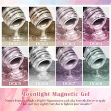 Mtssii 8支装7毫升月光水晶猫眼凝胶指甲油套装，带磁棒，粉蓝色玻璃珠效果猫眼磁性半永久可卸UV凝胶指甲油，适合夏季美甲，美甲DIY，家用及美甲沙龙用品 - 彩色 - 查看 4