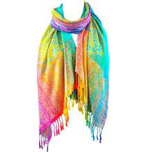 Rainbow Cashew Pashmina Scarf - Large Soft Warm Shawl Wrap, Versatile Headscarf For Women, Winter Accessory - Meihua - View 9