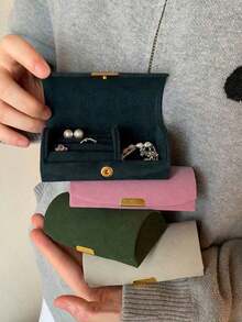 Portable Multi-Functional Small Jewelry Roll Bag, Mini Storage Pouch For Earrings, Rings, Necklaces & Cosmetics - One Size - View 4