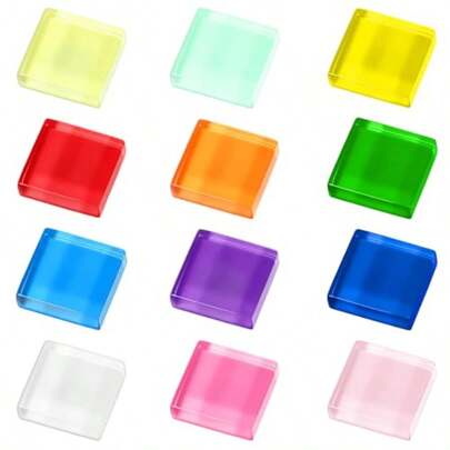 12Pcs Glass Refrigerator Magnets Cute Colorful Fridge Magnets Glass Decorative Whiteboard Magnet For Office Locker Whiteboard Fridge Kitchen 12 Color