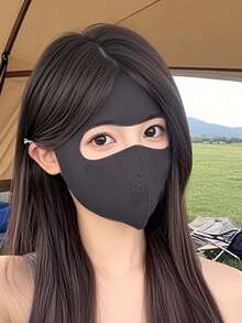 女款夏季防紫外線冰絲3D人體工學防曬面罩，輕盈涼感親膚吸汗，全臉覆蓋不壓耳，可水洗重複使用，網格設計，多色可選，適合海灘露營健行單車開車通勤，母親節開學季夏季戶外活動 - 多款 - 查看 8