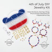 Bộ dụng cụ tự làm trang sức đính hạt mới cho ngày Quốc khánh 4 tháng 7, tự tay làm nhiều loại vòng cổ, vòng tay, nhẫn. - Nhiều màu - Xem 14